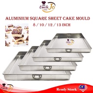 Aluminium Shallow Square Cake Mould Tin – 8 / 10 / 12 / 13 Inch / Loyang Kek Segi Empat & Kuih (4 Si