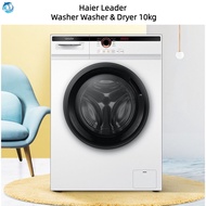 Haier Leader Washing Machine 10kg Washing And Drying All In One Integrated Automatic Washing Machine Dryer Integrated Household Large Capacity Frequency Conversion High Temperature Front Load Clothes Washer Mite Removal Steam Dryer JQG100-HB11W Gift &amp; 海尔