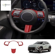 Car Steering Wheel Button Decoration Cover Trim Accessories for Hyundai KONA 2024+ Car Accessories