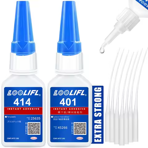 LOOLIFL 20ml 401/406 Instant Strong Super Glue Universal Superglue Mighty Instant Glue for Resin Cer