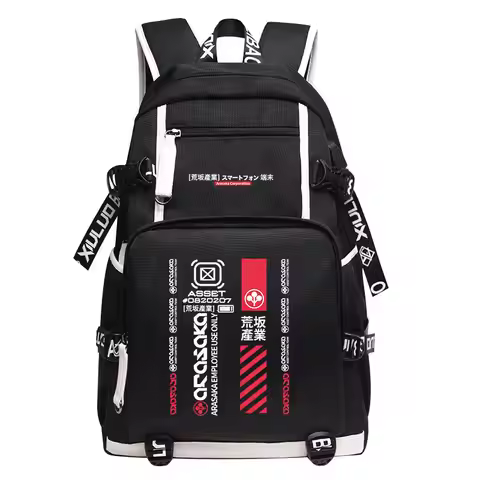 Anime Cyberpunk 2077 Backpack Cosplay Canvas Bag Schoolbag Travel Bags USB Charge Port