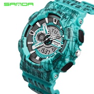 SANDA G Style Men Sports Watches Chronograph Military Digital Wristwatches Camouflage Shock Resistan