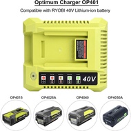 40V Fast Charger Compatible with Ryobi 40V Battery OP4040 OP4050 OP4060 OP4075 OP40261 OP40601 OP406