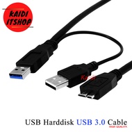 สายต่อ HDD Usb 3.0 Cable แบบมีไฟเลี้ยง สาย USB 3.0 Y Power Micro Cable for External HDD 60cm (แก้ปัญหาไฟ usb ไม่พอต่อ external harddisk)