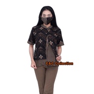 blouse batik denada - atasan batik couple - blouse batik wanita - hem - blouse pendek xl