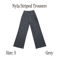 chuuchop(XS-4XL) Nyla Striped Pants กางเกงสแลคขายาวลายทาง (C8421)