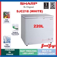 SHARP SJC218 220L CHEST FREEZER (DUAL MODE = FREEZER / FRIDGE)