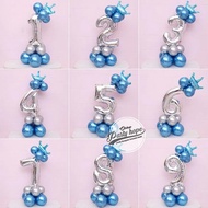 80 cm silver number standing balloon blue prince / standing number balloon code 927