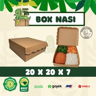 Thick & Ready-to-Use Kraft Kraft Rice Box – 20 x 20 x 7 cm square rice Box KN02