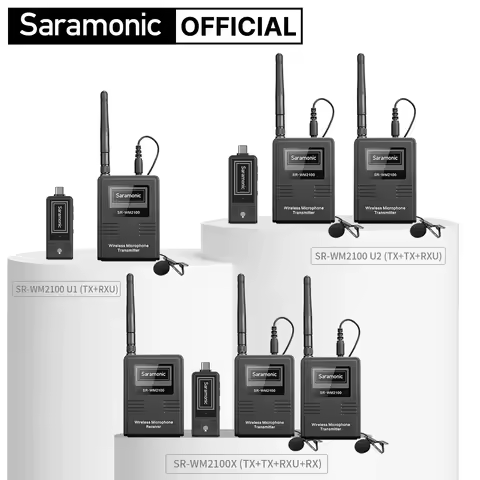 Saramonic SR-WM2100X U1 U2 2.4GHz dual Wireless Lavalier Microphone System with USB-C USB-A connecto
