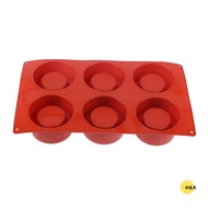 H&X 6 Hole Round Cake Mold Silicone DIY Cakes Baking Tools 3D Cake Tray null