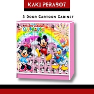 KP MICKEY CLUB HOUSE 3 Door Wardrobe Children Wardrobe Kids Wardrobe Cloth Storage Almari Kanak Kanak Almari Baju Budak