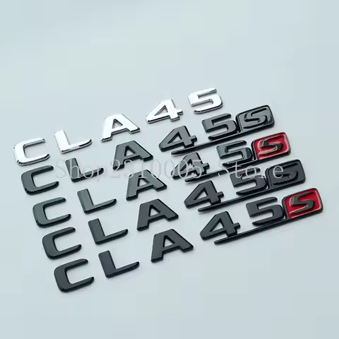 Chrome Black Red Letters CLA 45S Trunk Badges Long S Emblem Stikcer for W117 X117 C117 CLA45 S CLA45
