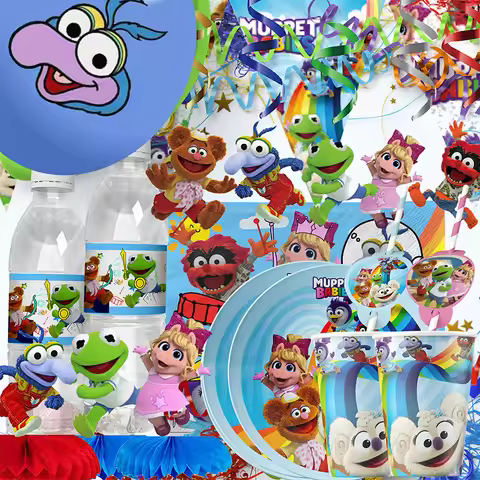 MUPPET BABIES Party Supplies MUPPET Banner Balloon Cup Plates Napkins For Kids Baby Shower Birthday 