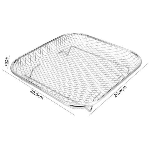 3PCS Square Air Fryer Rack Grilling Rack Stainless Steel Grill Basket Non-Stick Airfryer Tray Wire R