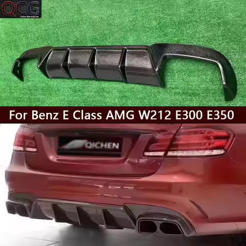 For Mercedes Benz E Class AMG W212 Carbon Fiber Back lip Car Rear Bumper Diffuser Splitters Spoiler 