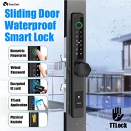 SmarDeer Electronic Door Lock for TTLock Waterproof Fingerprint Lock Sliding Door Smart Lock  Alumin