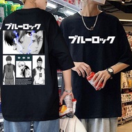 Japanese Anime Blue Lock Isagi Yoichi Football Double Sided Print T-shirt Unisex Casual Oversized Tshirt Men Fashion Tees XS-4XL-5XL-6XL