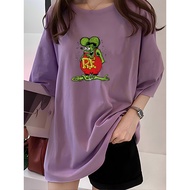 2Y799 1XL-5XL Tshirt Women Clothes T shirt Plus Size Crop Top Fashion teeual Large T Shirt Summer Pr