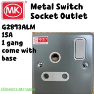 [2pc bundle!] MK Metal Clad Switch Socket Outlet 1 Gang with base 15A G2873ALM
