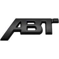 3D Metal ABT Logo Letter Car Front Grille Badge Sticker(Sticker Glossy Black,115mm x45mm)