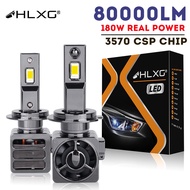 HLXG H11 Turbo 80000LM 180W H7 LED Canbus Car Headlights Bulbs H4 H1 HB3 9005 HB4 9006 H11 9012 LED 6000K 5570 CSP Auto Lamp