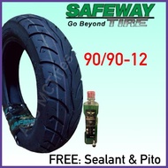 ◹ ♝ SAFEWAY TIRE 10" & 12", TUBELESS (FREE SEALANT & PITO) For Burgman, Gravis, Avenis, Fazzio, etc