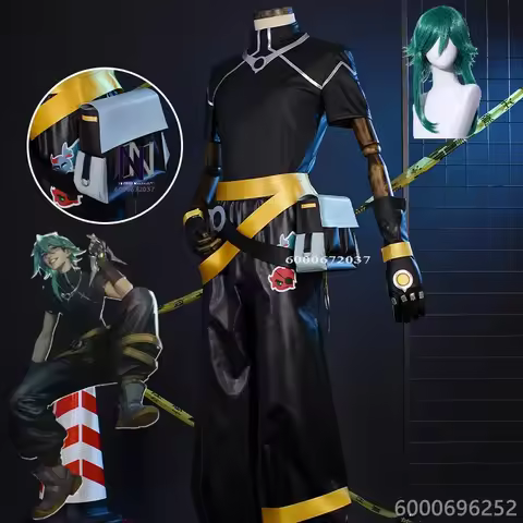 Game LOL Popular Ezreal Cosplay Costume LOL HEARTSTEEL GQ Ezreal Black Unisex Suit Halloween Full Se