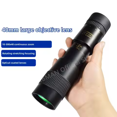 10-300x40 Monocular Telescope Compact Telescopic Zoom Waterproof Bak4 Professional HD ED Glass with 