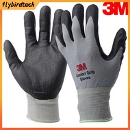 [Fly] 3M 1 Pair Comfort Grip Glove Nitrile Rubber Protective Gloves Cut Resistance Gloves Work Gloves Stretch Fit Durable Coated General Use Size L
