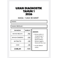 [PDF SOFTCOPY]  SET SOALAN UJIAN DIAGNOSTIK TAHUN 1, UJIAN KEMASUKAN DARJAH 1 {BONUS SET SOALAN ASAS
