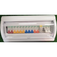 12-16WAY PVC DB BOX/ MCB BOX FULL SET COMPLETE WITH  MAIN SWITCH (2Pole ISOLATOR)+RCCB/ELCB+MCB