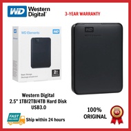 【Local Sale】WD Elements Hard Drive 4TB 2TB 1TB Portable USB3.0 HDD External Hard DiskDesktop Laptop 