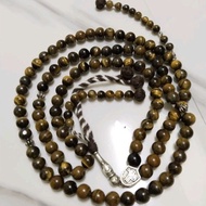 TASBIH BATU AKIK MESIR TIGER EYES 100BIJI, SAIZ 8MM