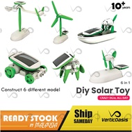 6 in 1 🔥 Vertic DIY Solar Toy Robot Educational Science Kids Toy (Green)
