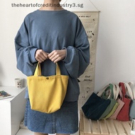 # Ready Stock # Lunch Bag Corduroy Canvas Lunch Box Picnic Tote Cotton Cloth Small Handbag .