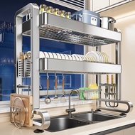 Stainless Steel Kitchen Sink Shelf Dish Rack Above the Sink Dish Drain Rack Knife Chopstick Rack Mul