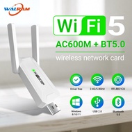 Walram WiFi Adapter 600Mbps Bluetooth5.0 WiFi Receiver Dual-band 2.4G 5G Realtek Driver Free Wireles