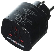 SwissGear Continental Plug Port, Black, Europe Grounded USB Adaptor