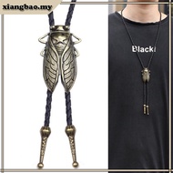xiangbao1 American Style Carved Cicada Buckle Bolo Tie for Men Teens Shirt Sweater Decors