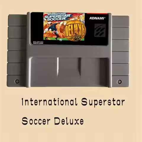 International Superstar Soccer-Deluxe 16 bit Big Gray Game Card For USA NTSC Game Players