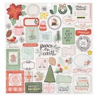 Crate Paper Mittens & Mistletoe Chipboard Stickers 12"X12" 51/Pkg - Icons & Phrase
