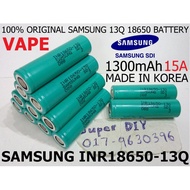Samsung INR 18650 13Q 1300mAh 3.7V 4.2V lithium ion li-ion Rechargeable High Drain Battery 15A 13Q 3