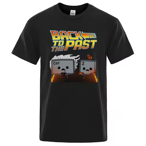 Back To The Past Movie T-Shirt Men Funny Ctrl Z Printed Short Sleeves Summer Cotton Casual Clothing 