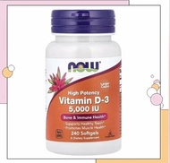 Now Foods High Potency Vitamin D-3 5000 IU 240 Softgels (D3， 5000 IU ) - For Bone / Structural Suppo