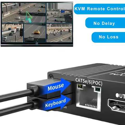 Navceker 4K 60Hz HDMI USB KVM Extender over Ethernet CAT6 RJ45 1080P 60 Meters Extender KVM Splitter