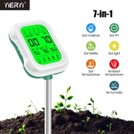 Yieryi 7-In-1เครื่องทดสอบดินความชื้นในดิน/PH/ความอุดมสมบูรณ์/แสง/อุณหภูมิ/ความชื้นในอากาศเหมาะสำหรับ