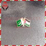 Cross Flag Pin Pakistan Palestine Friendship Flag Pin Palestine Pakistan - harapan Mulya