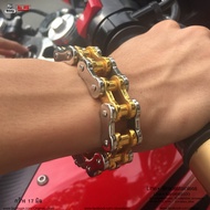 สร้อยข้อมือโซ่bigbike สองกษัตริย์ ทองเงิน (เนื้องานแท้ งานสแตนเลสแท้316L 100%) รุ่นนิยม allacc