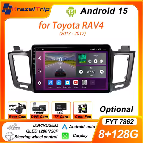 FYT 7862s 8 Core CarPlay Car Radio for Toyota RAV4 2013 2014 2015 2016 2017 QLED Android Auto Stereo